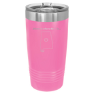 Laser etched pink 20 oz vacuum insulated tumbler with 'Alabama Heart' design