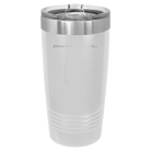 Laser etched white 20 oz vacuum insulated tumbler with 'Alabama Heart' design