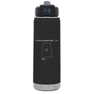 Laser etched black 20 oz vacuum insulated water bottle with 'Alabama Heart' design