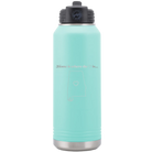 Laser etched teal 32 oz vacuum insulated water bottle with 'Alabama Heart' design