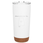 Laser etched white 20 oz vacuum insulated tumbler with 'Alabama Heart' design