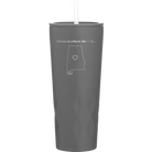 Laser etched slate 20 oz vacuum insulated tumbler with 'Alabama Heart' design