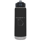 Laser etched black 20 oz vacuum insulated water bottle with 'Georgia Heart' design
