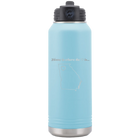 Laser etched light blue 32 oz vacuum insulated water bottle with 'Georgia Heart' design
