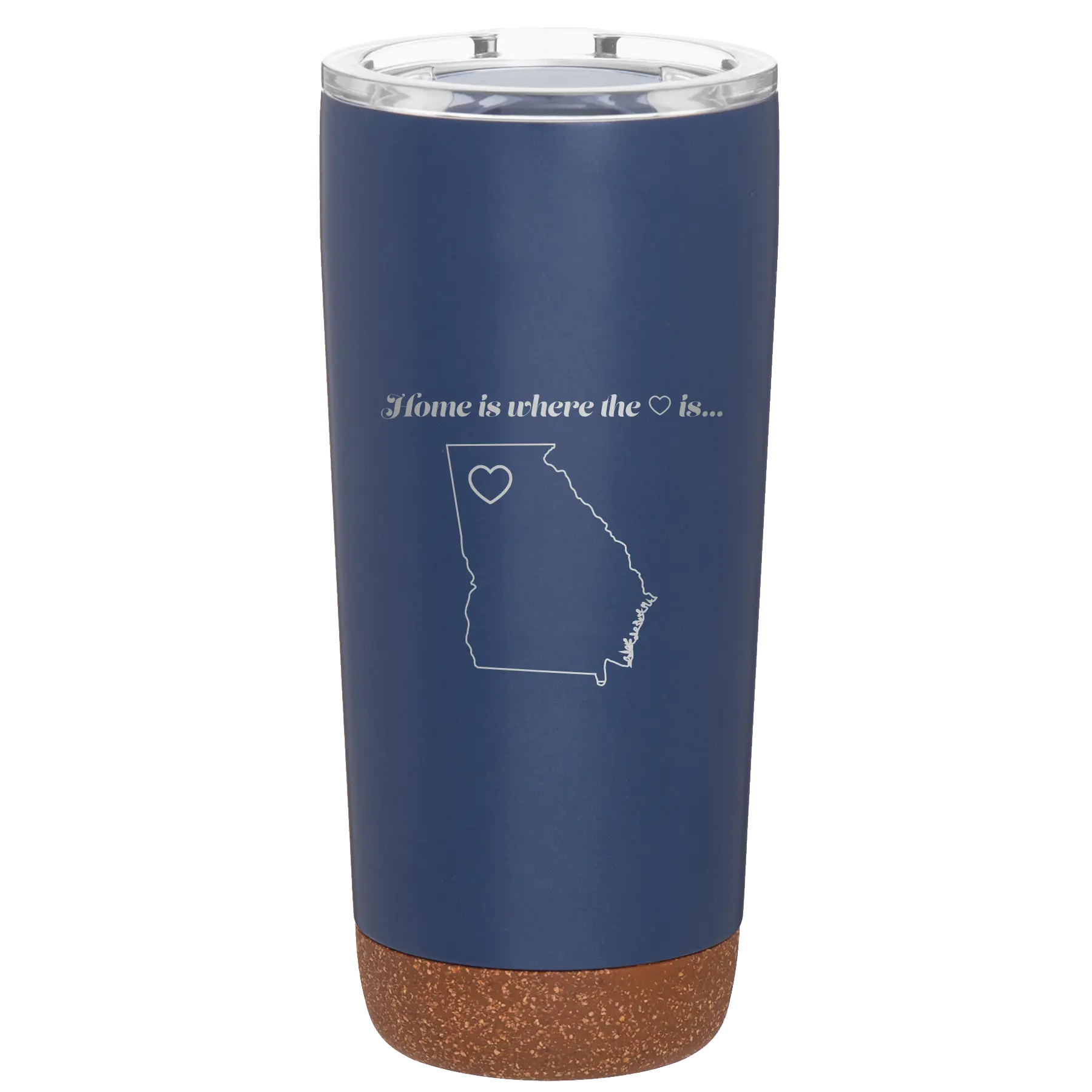 Laser etched constellation 20 oz vacuum insulated tumbler with 'Georgia Heart' design