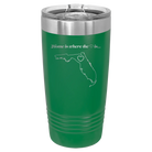 Laser etched green 20 oz vacuum insulated tumbler with 'Florida Heart' design