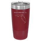Laser etched maroon 20 oz vacuum insulated tumbler with 'Florida Heart' design