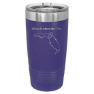 Laser etched purple 20 oz vacuum insulated tumbler with 'Florida Heart' design