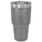 Laser etched dark gray 30 oz vacuum insulated tumbler with 'Florida Heart' design