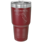Laser etched maroon 30 oz vacuum insulated tumbler with 'Florida Heart' design