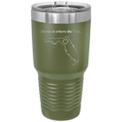 Laser etched olive green 30 oz vacuum insulated tumbler with 'Florida Heart' design