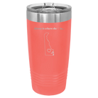 Laser etched coral 20 oz vacuum insulated tumbler with 'Delaware Heart' design