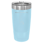 Laser etched light blue 20 oz vacuum insulated tumbler with 'Delaware Heart' design