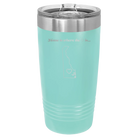 Laser etched teal 20 oz vacuum insulated tumbler with 'Delaware Heart' design