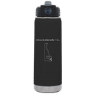 Laser etched black 20 oz vacuum insulated water bottle with 'Delaware Heart' design