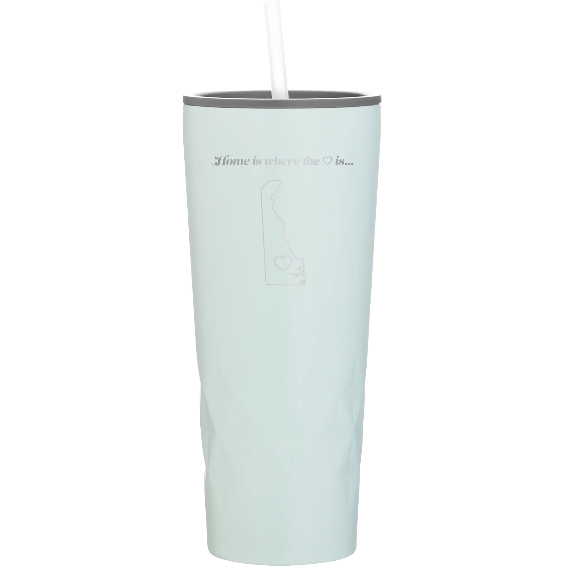 Laser etched meadow 20 oz vacuum insulated tumbler with 'Delaware Heart' design