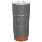 Laser etched storm gray 20 oz vacuum insulated tumbler with 'Wyoming Heart' design