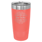 Personalized coral 20 oz vacuum insulated tumbler with 'Floral Bouquet with text' design