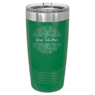 Personalized green 20 oz vacuum insulated tumbler with 'Floral Bouquet with text' design