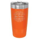 Personalized orange 20 oz vacuum insulated tumbler with 'Floral Bouquet with text' design