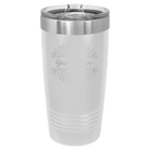 Personalized white 20 oz vacuum insulated tumbler with 'Floral Bouquet with text' design
