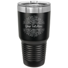 Personalized black 30 oz vacuum insulated tumbler with 'Floral Bouquet with text' design
