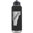 Laser etched black 32 oz vacuum insulated water bottle with 'Vermont Home' design