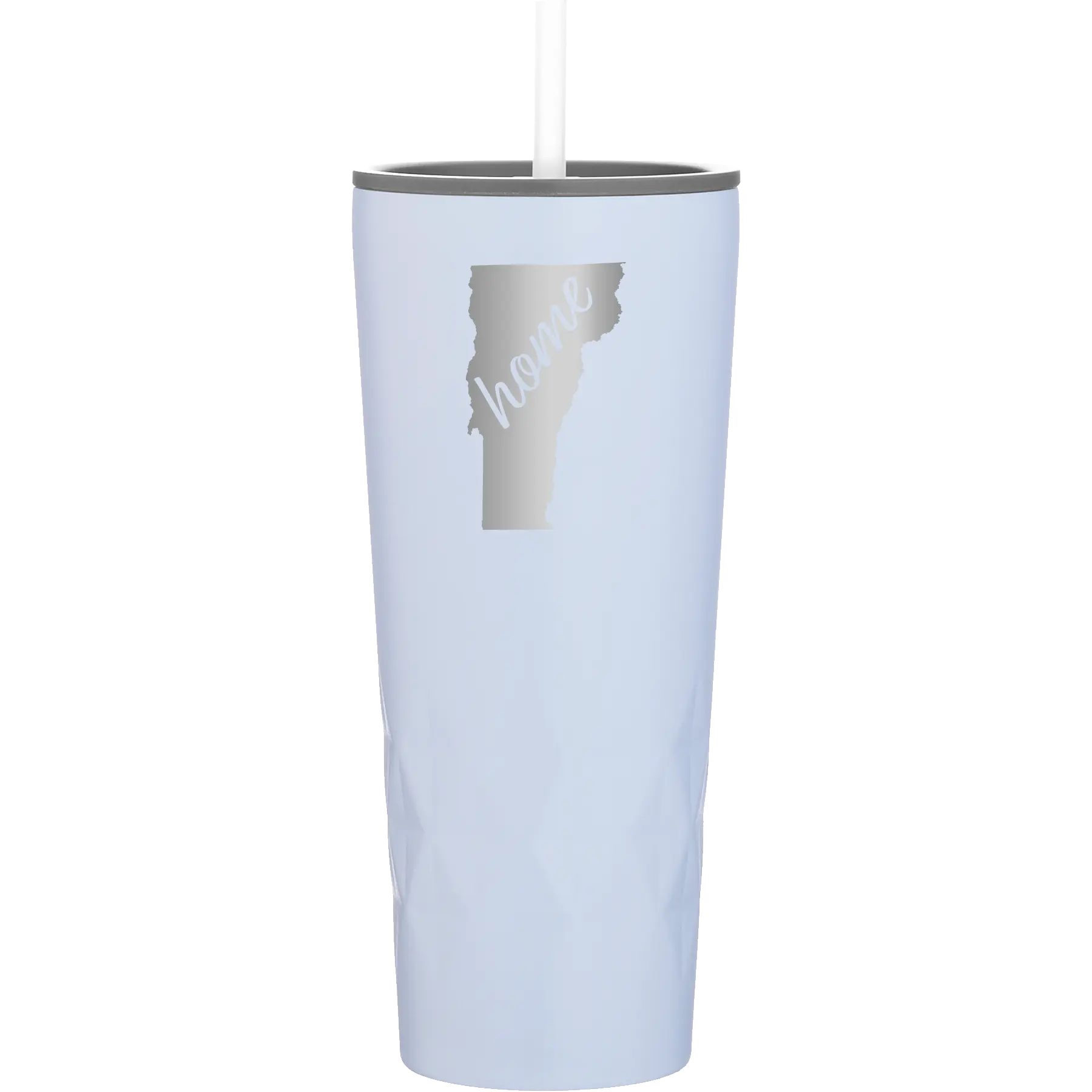 Laser etched landfall 20 oz vacuum insulated tumbler with 'Vermont Home' design