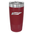 Laser etched maroon 20 oz vacuum insulated tumbler with 'Tennessee Home' design