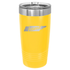 Laser etched yellow 20 oz vacuum insulated tumbler with 'Tennessee Home' design