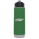 Laser etched green 20 oz vacuum insulated water bottle with 'Tennessee Home' design