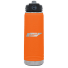 Laser etched orange 20 oz vacuum insulated water bottle with 'Tennessee Home' design