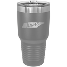 Laser etched dark gray 30 oz vacuum insulated tumbler with 'Tennessee Home' design