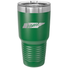 Laser etched green 30 oz vacuum insulated tumbler with 'Tennessee Home' design