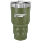 Laser etched olive green 30 oz vacuum insulated tumbler with 'Tennessee Home' design