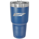 Laser etched royal blue 30 oz vacuum insulated tumbler with 'Tennessee Home' design