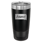 Laser etched black 20 oz vacuum insulated tumbler with 'South Dakota Home' design