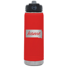 Laser etched red 20 oz vacuum insulated water bottle with 'South Dakota Home' design