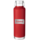 Laser etched red 24 oz vacuum insulated water bottle with 'South Dakota Home' design