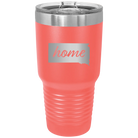 Laser etched coral 30 oz vacuum insulated tumbler with 'South Dakota Home' design