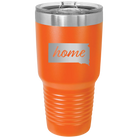 Laser etched orange 30 oz vacuum insulated tumbler with 'South Dakota Home' design