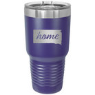 Laser etched purple 30 oz vacuum insulated tumbler with 'South Dakota Home' design