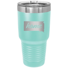 Laser etched teal 30 oz vacuum insulated tumbler with 'South Dakota Home' design