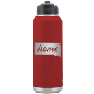 Laser etched maroon 32 oz vacuum insulated water bottle with 'South Dakota Home' design