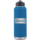 Laser etched royal blue 32 oz vacuum insulated water bottle with 'South Dakota Home' design