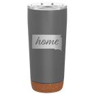 Laser etched storm gray 20 oz vacuum insulated tumbler with 'South Dakota Home' design