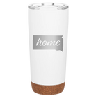 Laser etched white 20 oz vacuum insulated tumbler with 'South Dakota Home' design