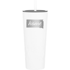 Laser etched white 20 oz vacuum insulated tumbler with 'South Dakota Home' design