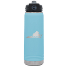 Laser etched light blue 20 oz vacuum insulated water bottle with 'Virginia Home' design