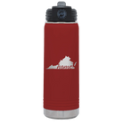 Laser etched maroon 20 oz vacuum insulated water bottle with 'Virginia Home' design